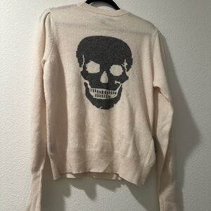 Skull Cashmere Soft Cream Knit pullover sweater size medium NWT $311